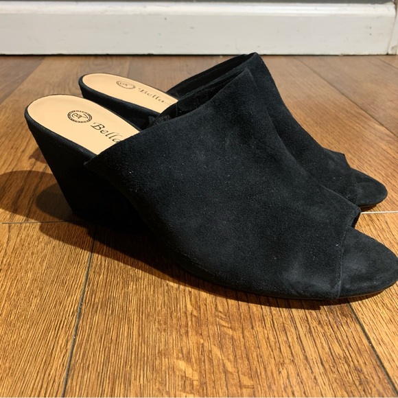 Bella Vita black suede leather mule size 8WW heel womens - Picture 7 of 7